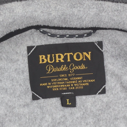 Burton Mens Grey Fleece Henley Sweatshirt Size L