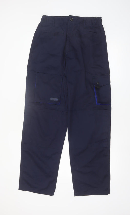 Panoply Men Blue Cargo Workwear Trousers Size M Cotton Blend