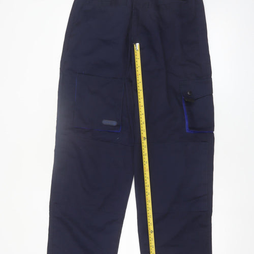 Panoply Men Blue Cargo Workwear Trousers Size M Cotton Blend