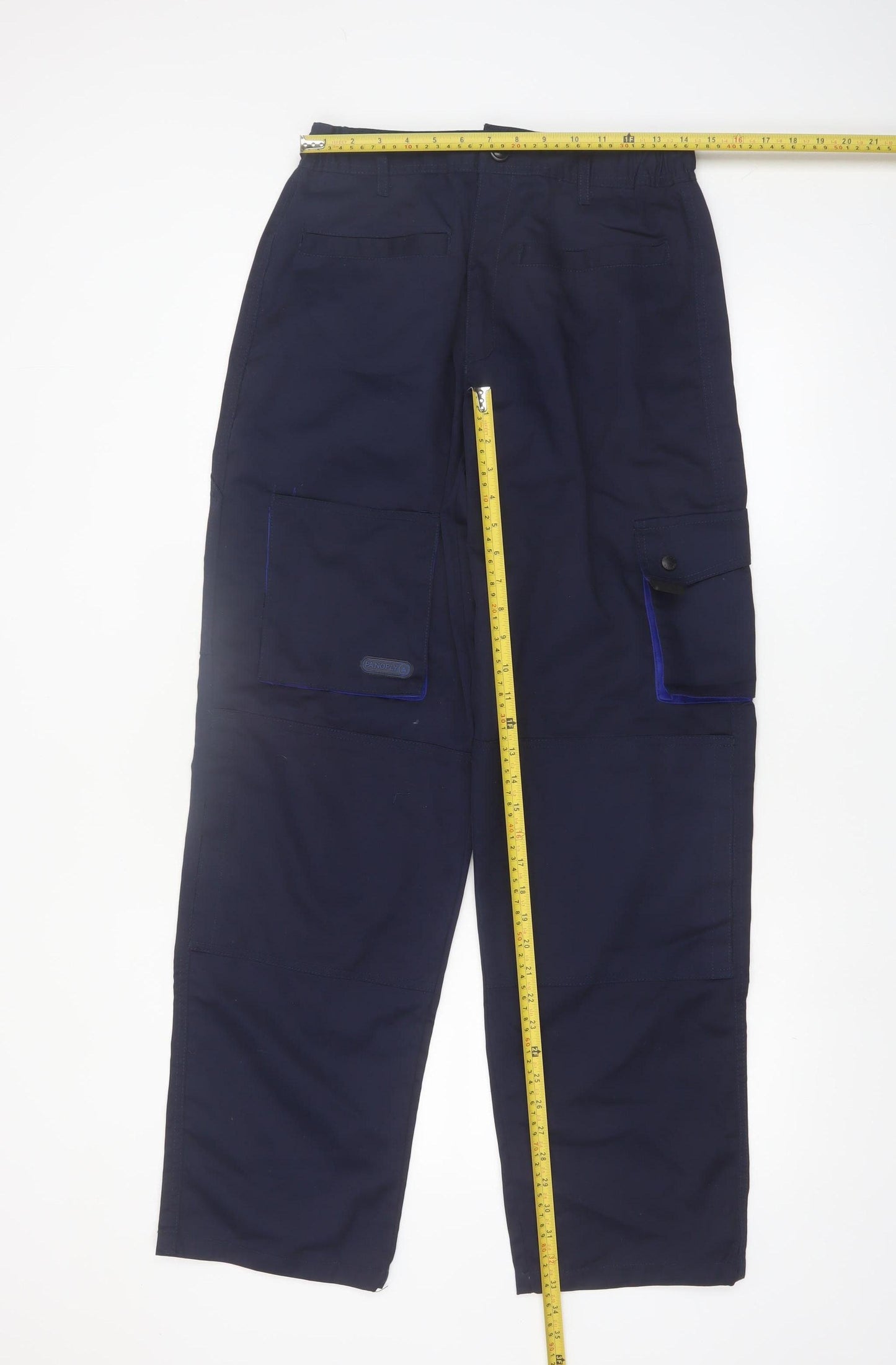 Panoply Men Blue Cargo Workwear Trousers Size M Cotton Blend