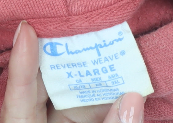 Champion Men's Pink Reverse Weave Pullover Hoodie XL
