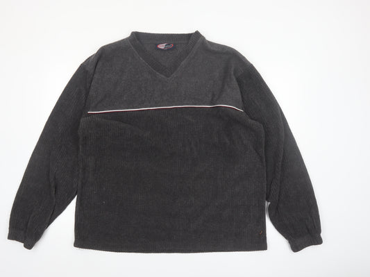 Duos Sport Men's Grey XL Pullover Knit V-Neck Sweatshirt