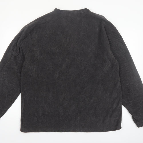 Duos Sport Men's Grey XL Pullover Knit V-Neck Sweatshirt