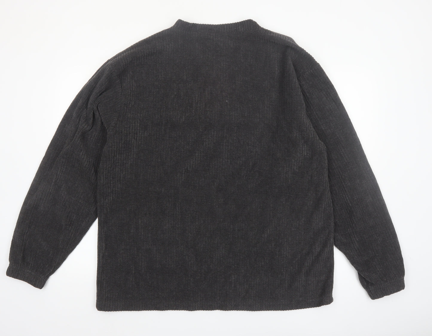 Duos Sport Men's Grey XL Pullover Knit V-Neck Sweatshirt