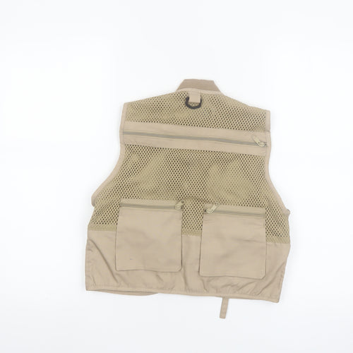 Master Sportsman Men's Beige Fishing Waistcoat M Multi Pocket Outdoor