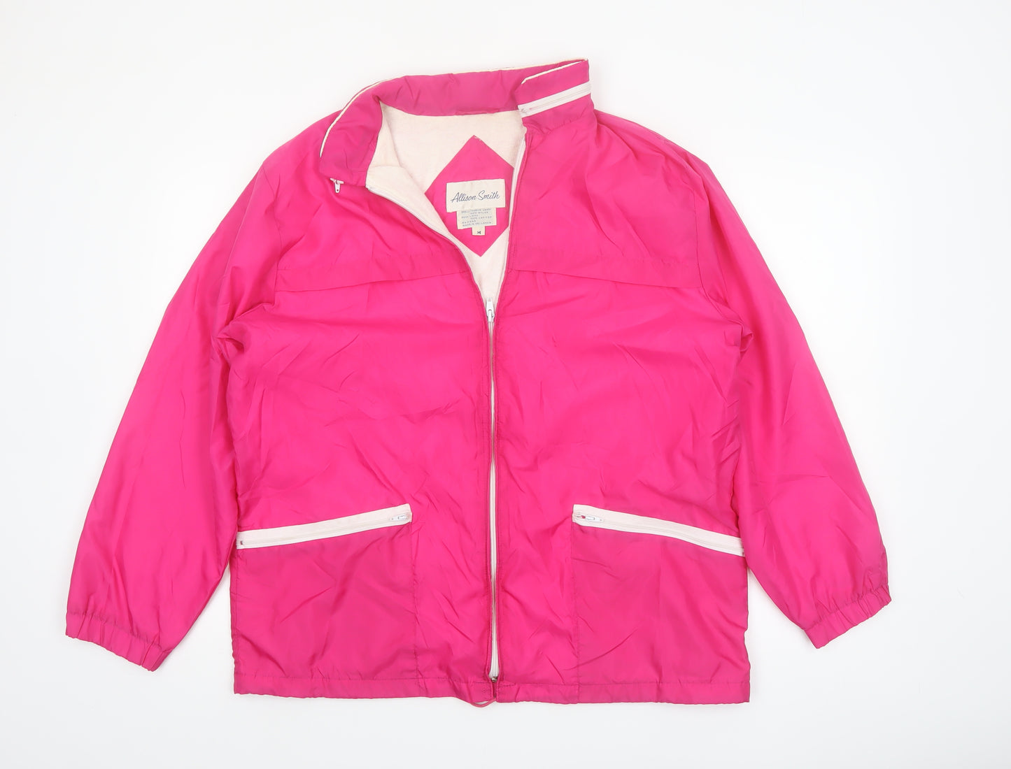 Allison Smith Womens Pink Nylon Windbreaker Jacket M Casual