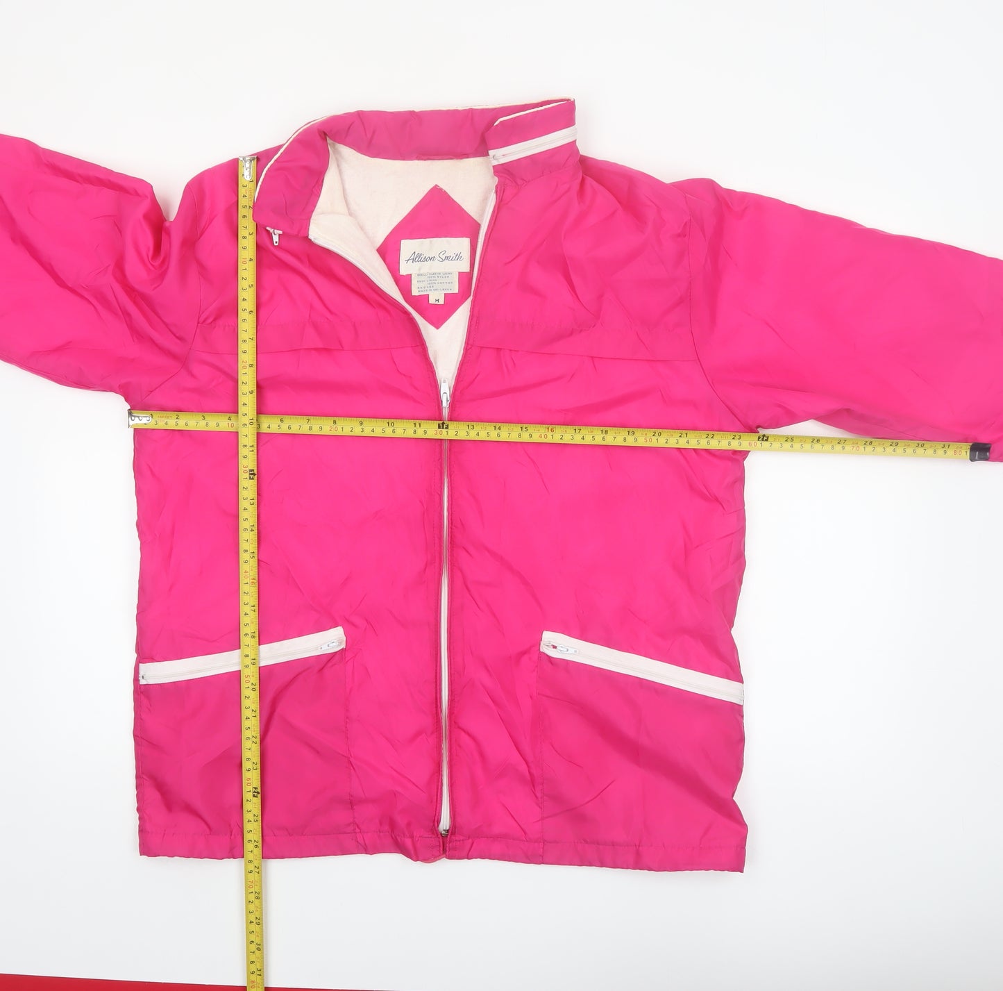 Allison Smith Womens Pink Nylon Windbreaker Jacket M Casual