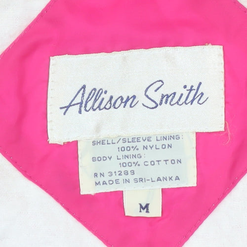 Allison Smith Womens Pink Nylon Windbreaker Jacket M Casual