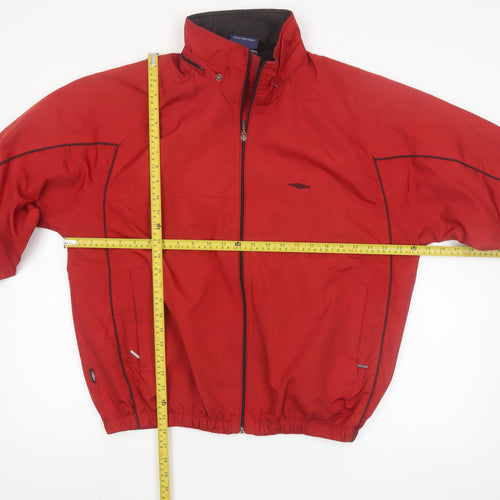 Umbro Men's Red Windbreaker Jacket M Lightweight Zip Up Sportswear
