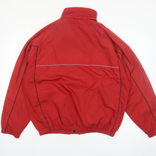 Umbro Men's Red Windbreaker Jacket M Lightweight Zip Up Sportswear