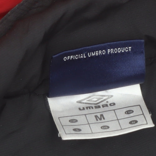 Umbro Men's Red Windbreaker Jacket M Lightweight Zip Up Sportswear