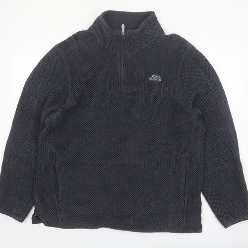 Weird Fish Men's Black XL 1/4 Zip Knit Fleece Pullover Sweatshirt