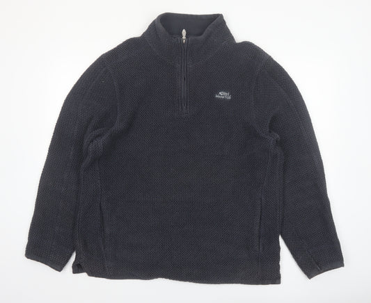 Weird Fish Men's Black XL 1/4 Zip Knit Fleece Pullover Sweatshirt