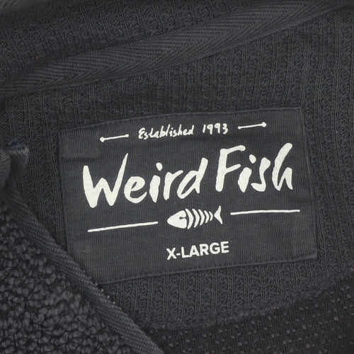 Weird Fish Men's Black XL 1/4 Zip Knit Fleece Pullover Sweatshirt