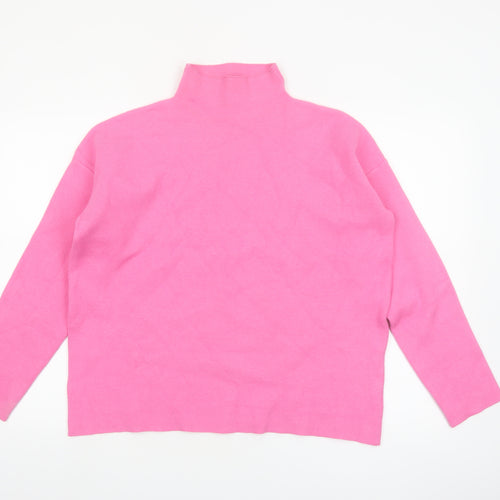 Tahari Women’s Pink Mock Neck Long Sleeve Knit Jumper Size L