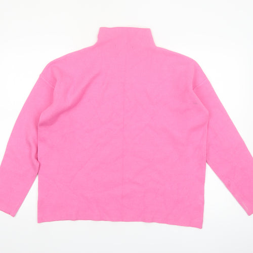 Tahari Women’s Pink Mock Neck Long Sleeve Knit Jumper Size L