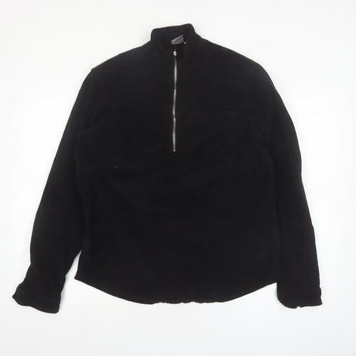 ASOS Men's Black M 1/2 Zip High Neck Cotton Pullover Sweatshirt