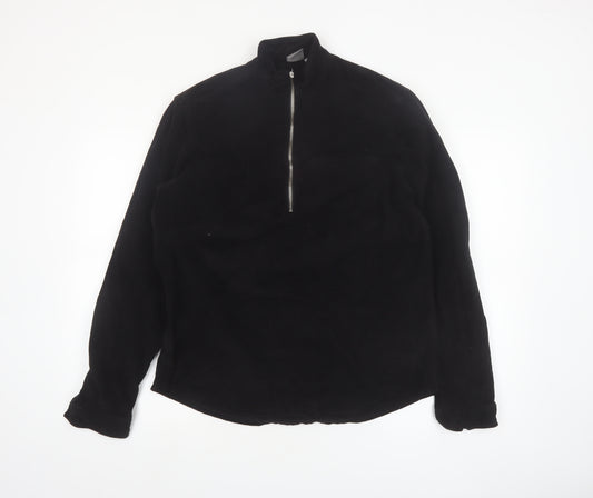 ASOS Men's Black M 1/2 Zip High Neck Cotton Pullover Sweatshirt