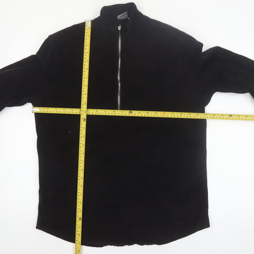 ASOS Men's Black M 1/2 Zip High Neck Cotton Pullover Sweatshirt