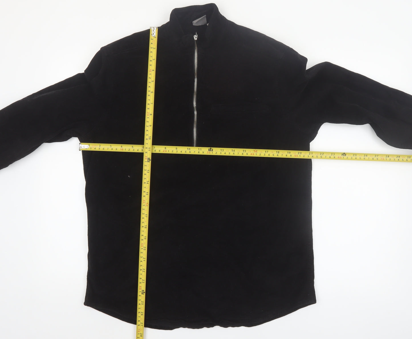 ASOS Men's Black M 1/2 Zip High Neck Cotton Pullover Sweatshirt
