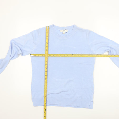 Marks and Spencer Women Blue Size 12 Crew Neck Long Sleeve Jumper