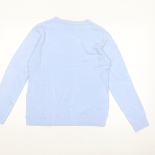 Marks and Spencer Women Blue Size 12 Crew Neck Long Sleeve Jumper