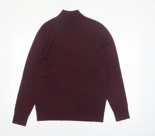 Kin Men’s Brown Merino Wool Roll Neck Jumper Size S