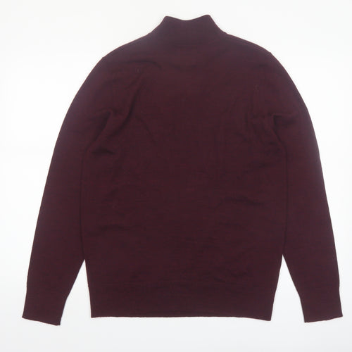 Kin Men’s Brown Merino Wool Roll Neck Jumper Size S