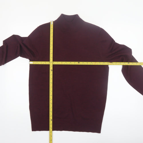 Kin Men’s Brown Merino Wool Roll Neck Jumper Size S