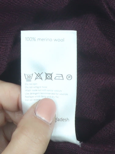 Kin Men’s Brown Merino Wool Roll Neck Jumper Size S