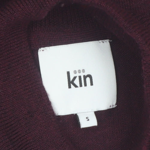 Kin Men’s Brown Merino Wool Roll Neck Jumper Size S