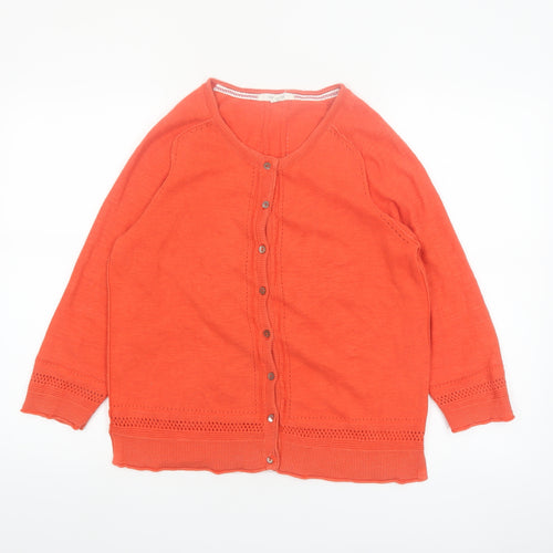 White Stuff Women’s Orange Cotton Button Cardigan UK 12
