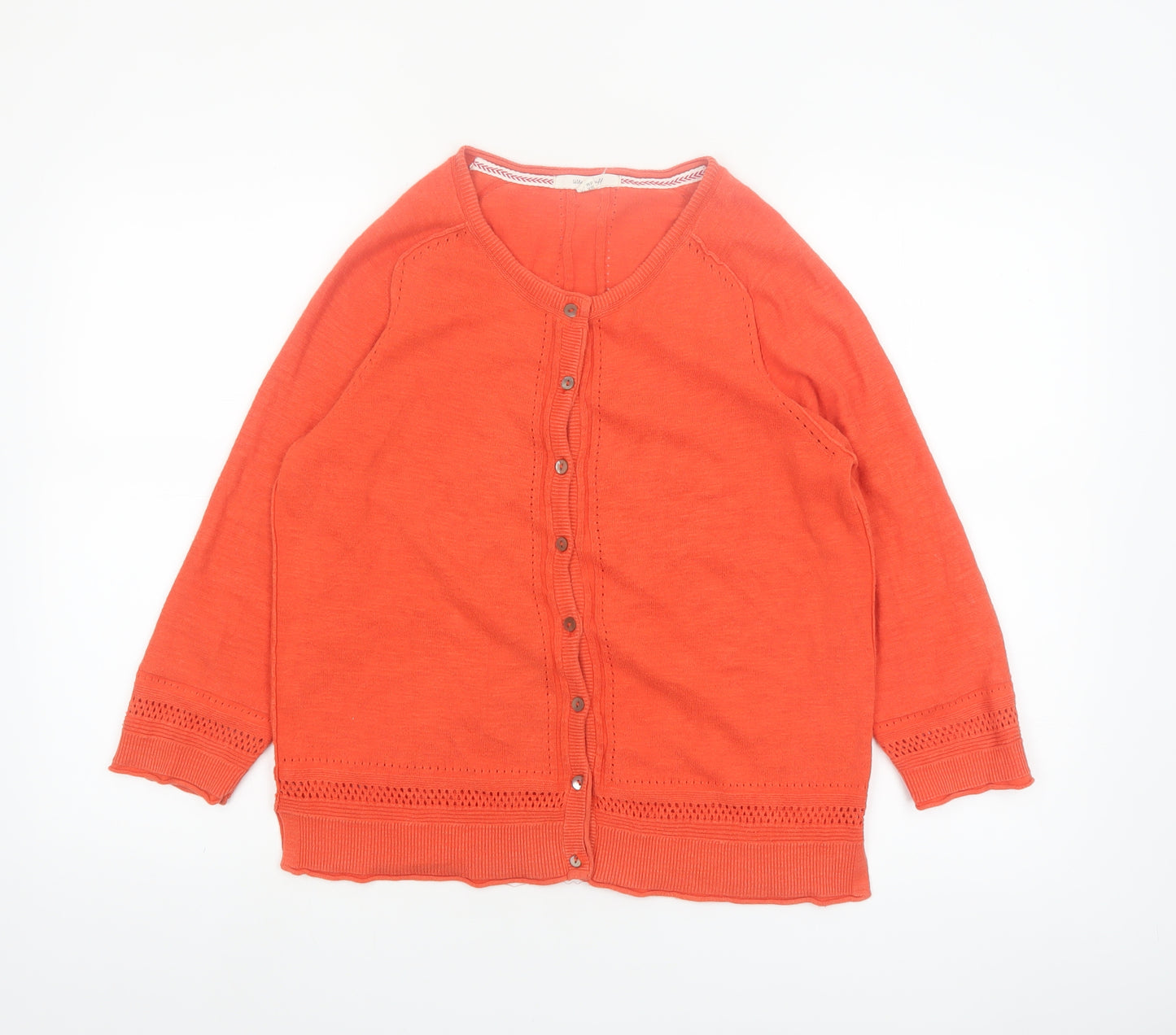 White Stuff Women’s Orange Cotton Button Cardigan UK 12