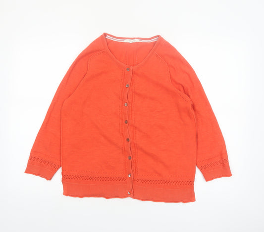 White Stuff Women’s Orange Cotton Button Cardigan UK 12