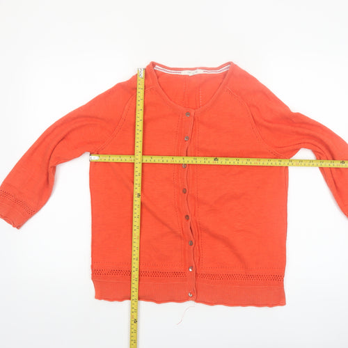 White Stuff Women’s Orange Cotton Button Cardigan UK 12