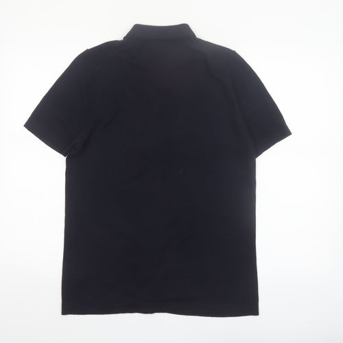 Marks and Spencer Men's Black Short Sleeve Collared Button Cardigan S