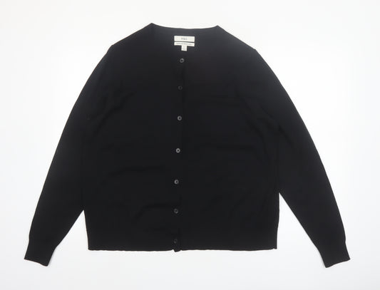 Marks and Spencer Women’s Black Merino Wool Long Sleeve Cardigan Size 18
