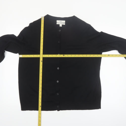 Marks and Spencer Women’s Black Merino Wool Long Sleeve Cardigan Size 18