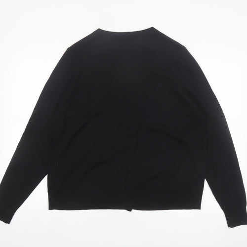 Marks and Spencer Women’s Black Merino Wool Long Sleeve Cardigan Size 18