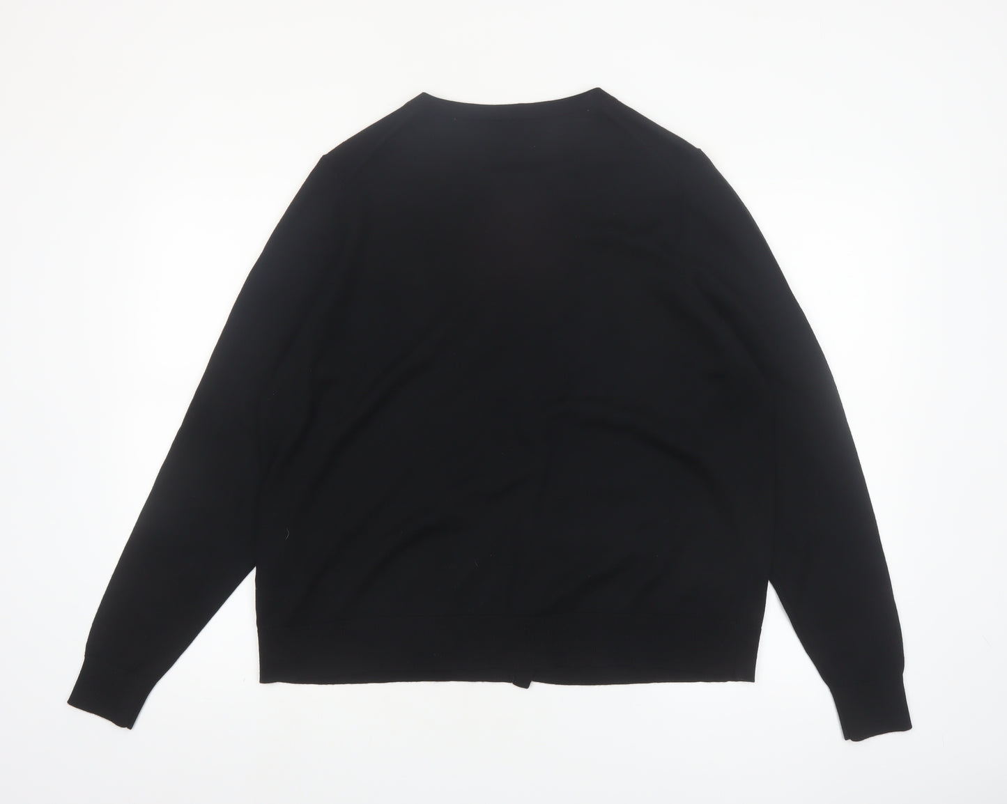 Marks and Spencer Women’s Black Merino Wool Long Sleeve Cardigan Size 18