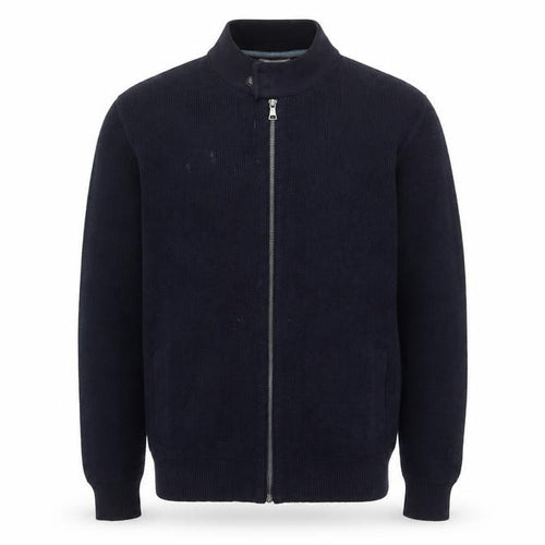 Marks and Spencer Men's Blue Full Zip Cotton Jumper M Tailored Fit