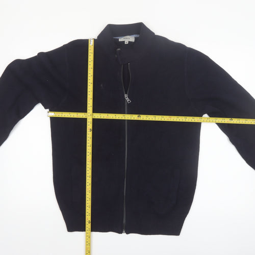 Marks and Spencer Men's Blue Full Zip Cotton Jumper M Tailored Fit