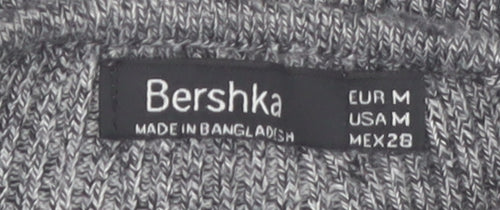 Bershka Women’s Grey Mock Neck Slim Fit Knit Jumper Size 12