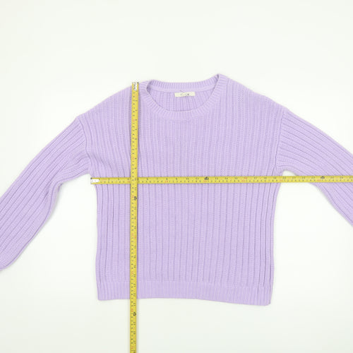 White Stuff Womens Purple Crew Neck Chunky Knit Jumper Size 14