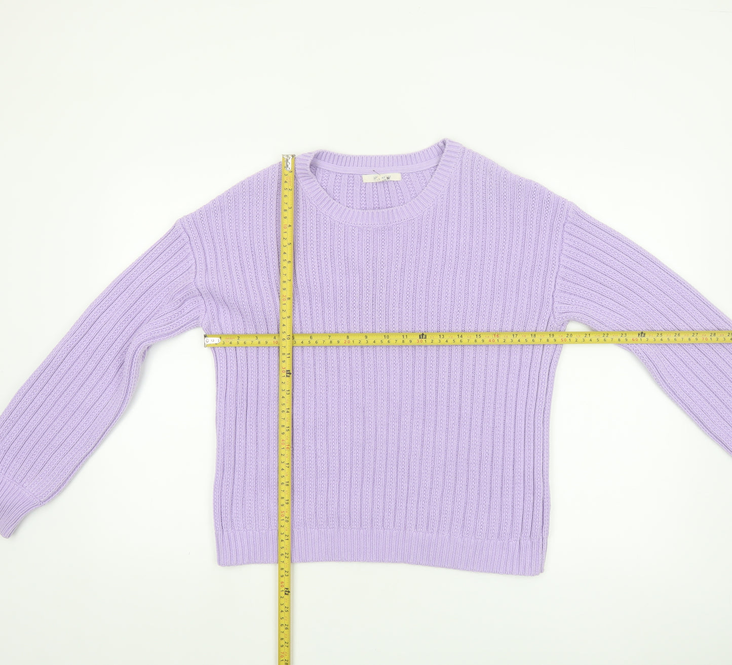 White Stuff Womens Purple Crew Neck Chunky Knit Jumper Size 14