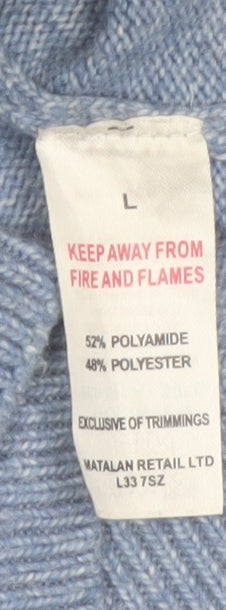 Easy Men Blue Crew Neck Knit Pullover Jumper Size L