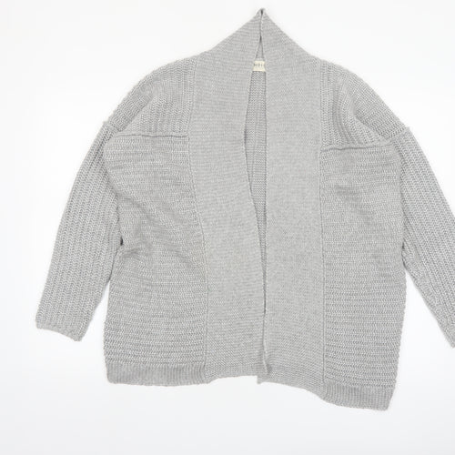 Marks and Spencer Women’s Grey Cotton Blend Open Knit Cardigan UK 12