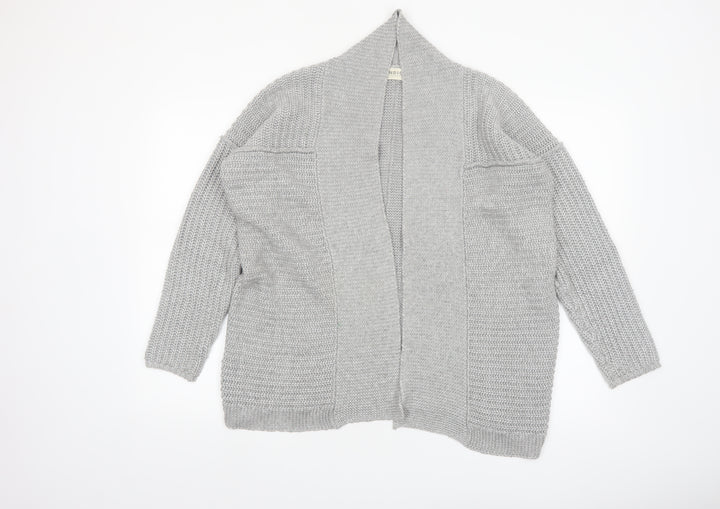 Marks and Spencer Women’s Grey Cotton Blend Open Knit Cardigan UK 12
