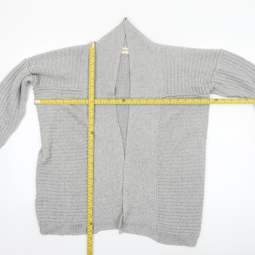 Marks and Spencer Women’s Grey Cotton Blend Open Knit Cardigan UK 12