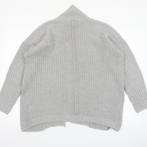 Marks and Spencer Women’s Grey Cotton Blend Open Knit Cardigan UK 12